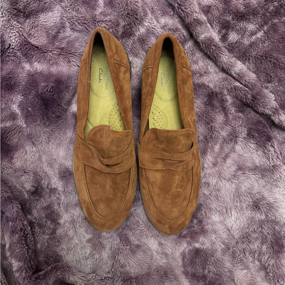 Clarks Red Loafers